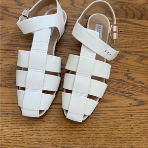 Gabriela Hearst Cream Lynn Leather Sandals